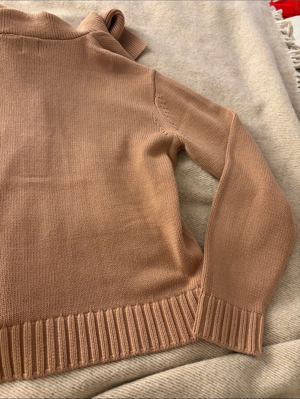 NWT 100% Cotton Joie Tan Hooded Button-Front Cardigan Size Med - Picture 8 of 8